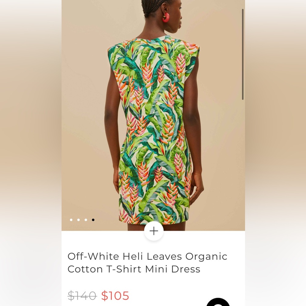 NWT FARM Rio Heli Leaves Organic Cotton T-Shirt Mini Dress - Picture 2 of 6